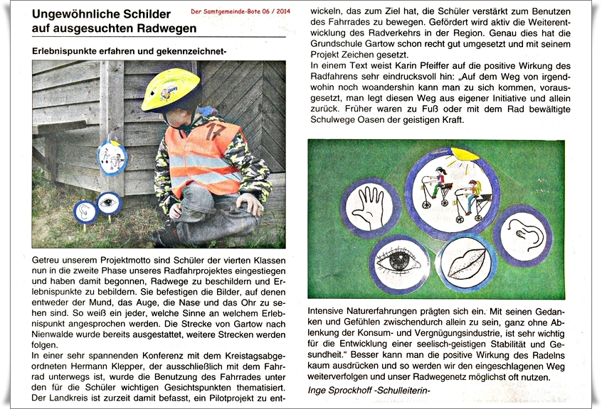Samtgemeindebote 06/ 2014  / Fahrradprojekt