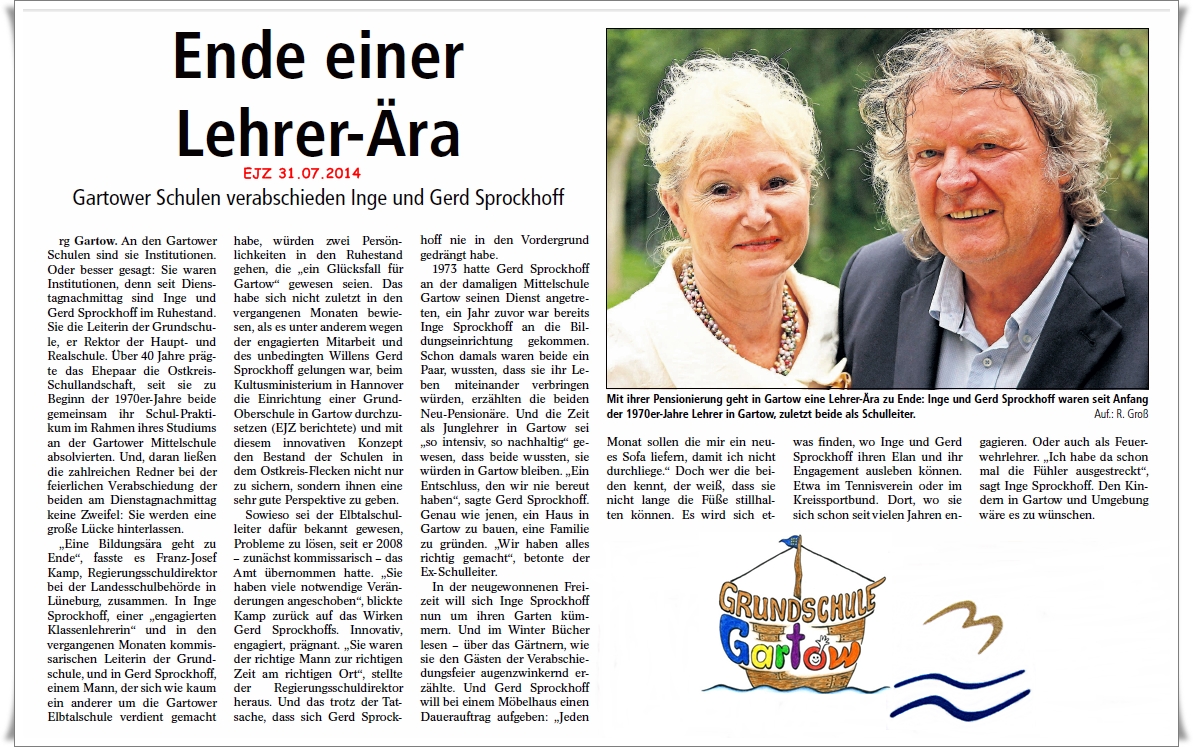 EJZ 31.07.2014 / Abschied von Sprockhoffs