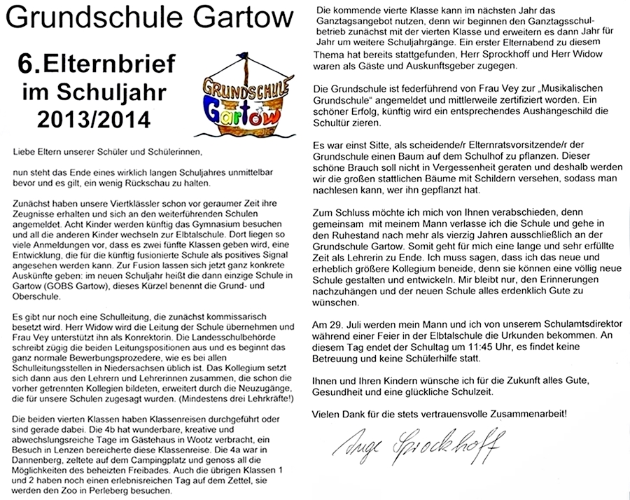 Schulbrief 6 / 24.07.2014